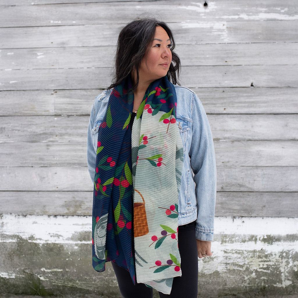Eco Scarf - Berry Picker in the Moon