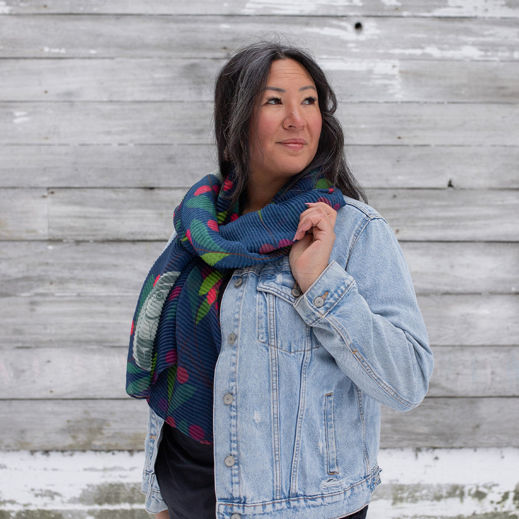 Eco Scarf - Berry Picker in the Moon