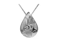 Silver Pewter Teardrop Necklace - Hummingbird