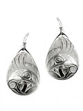 Silver Pewter Earrings Hummingbird Teardrop - Bill Helin