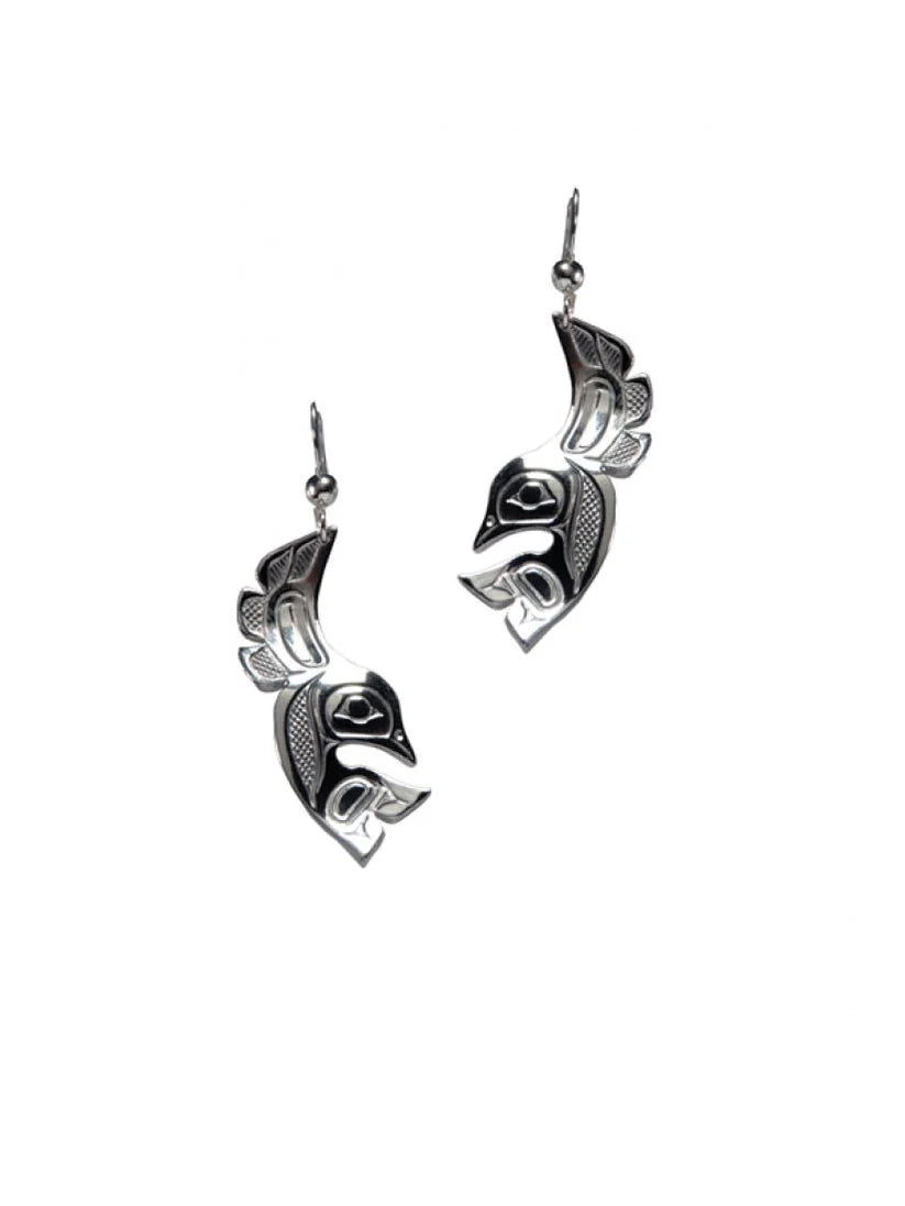 Silver Pewter Earrings - Lovebirds