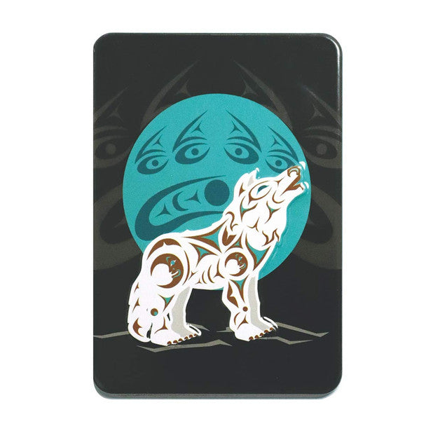 Embossed Metal Magnet | Howling Wolf