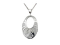 Silver Pewter Necklace - Raven Wing Oval